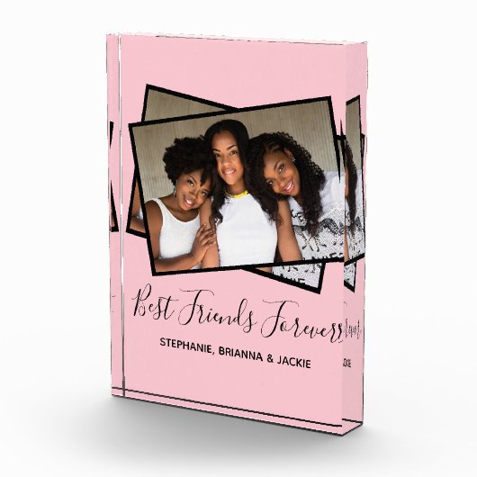 フ最高のレンモダンズフォトピンクパーソナライズされた写真 フォトブロック (右)