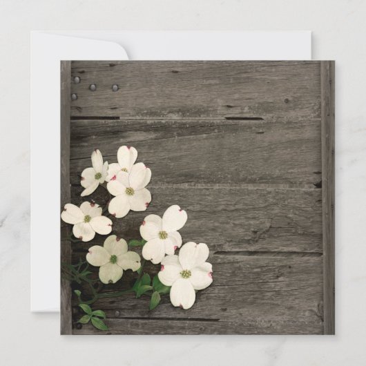 フ素朴ェンス&ドッグウッド開花結婚式招待状 招待状 (裏面)