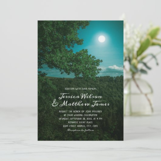 フ素朴ォレストロマンティック月の国の自然結婚ズ 招待状 (スタンド正面)