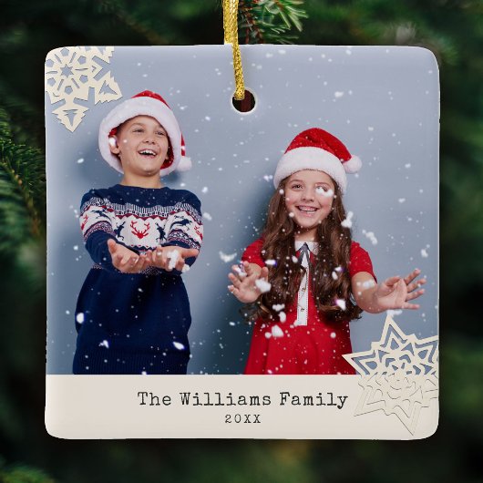 フ素朴モダンォトスノーフレークファミリ名セラミック セラミックオーナメント