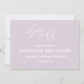 フ結婚ォトオーバーレモダンエレガントイで日付を保存 招待状 (裏面)