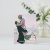 フ結婚ォトオーバーレモダンエレガントイで日付を保存 案内ポストカード (スタンド正面)