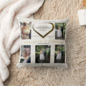 フ結婚ォトコラージュ素朴シンプルハート引用文 クッション (ブランケット)