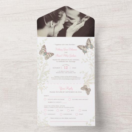 フ結婚ォトミールRSVP オールインワン招待状 (内側)