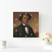 フ絵を描レデリック・ダグラ$$自由廃止論者1845年 スクエア壁時計 (ホーム)