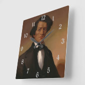 フ絵を描レデリック・ダグラ$$自由廃止論者1845年 スクエア壁時計 (傾斜)