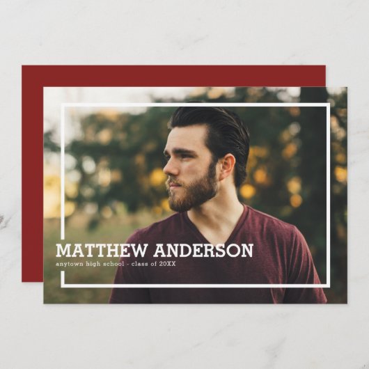 フ縁どォト卒業パーティー招待状 招待状 (正面/裏面)