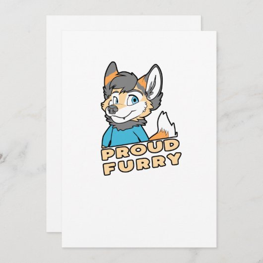 フ誇りを持ったァーリーカおもしろいワイトフリーファンダム毛皮の贈り物 シーズンカード (正面/裏面)