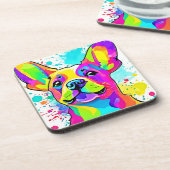 フ鮮やかレンチブルドッグパピーアート コースター (左側)