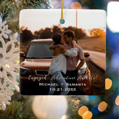 フ Travel Engagement Photo 彼女はイエスと言った！と飛行機 セラミックオーナメント