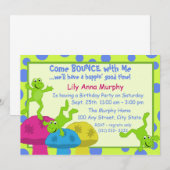 フrogバウンスバースデー 招待状 (正面/裏面)