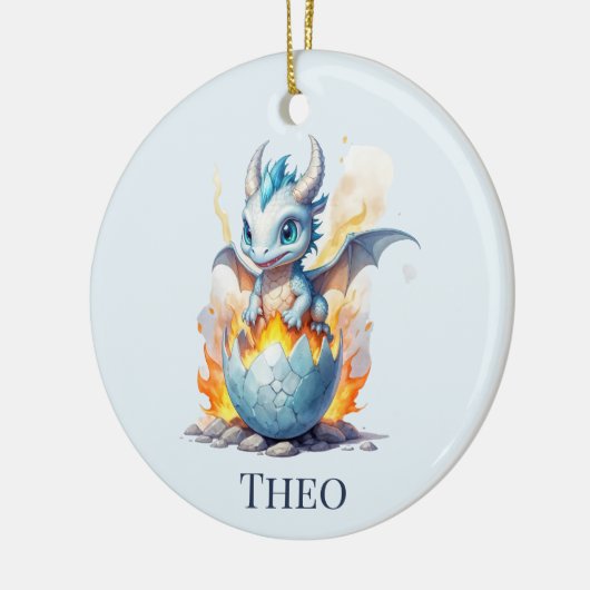 フrostfireの幼龍 パーソナライズされたドラゴン セラミックオーナメント (左)