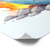 フrostfireの幼龍 青いドラゴン ファンタジー ポスター (角)