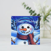 フrosty スノーマン フラット ホリデー カード (スタンド正面)
