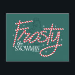 フrosty the Snowman キャンディケイン ロゴ シーズンポストカード<br><div class="desc">このホリデーシーズンに魔法を広げましょう!フrosty the Snowmanをチェック! このフェスティブなキャンディケインスタイルのフrosty the Snowmanロゴが、快適なスウェーター、マグ、お好みのデザインのカードにプリントされています!もっと沢山のカスタムギフトがZazzleで購入できます!</div>