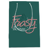 フrosty the Snowman キャンディケイン ロゴ ミディアムペーパーバッグ (正面)