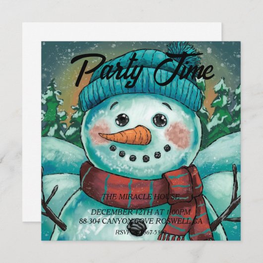 フrosty the Snowman 招待状 (正面/裏面)