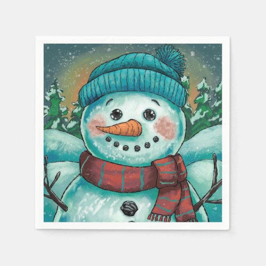 フrosty the Snowman 紙ナプキン スタンダードカクテルナプキン (正面)