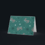 フrosty the Snowman 緑の雪の結晶パターン シーズンカード<br><div class="desc">このフェスティブなグリーンの雪の結晶パターンで、フrosty the Snowmanと一緒にこのホリデーシーズンを温かく過ごしましょう。フrostyが雪の結晶の中で手を振り、彼のキャンディケインのロゴが特徴です! このデザインをカスタム包装紙、コジーなフリースブランケット、パーティー用品などにプリントできます! Zazzleのカスタム製品でさらに多くのアイテムにこのデザインをショッピングできます!</div>