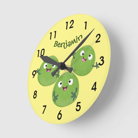 ブおもしろいリュッセルの野菜の漫画ラウンドCl ラウンド壁時計 (傾斜)