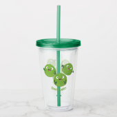 ブおもしろいリュッセル野菜の漫画 アクリルタンブラー (正面)