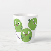 ブおもしろいリュッセル野菜の漫画 カフェラテマグ (正面)