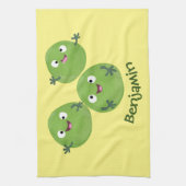 ブおもしろいリュッセル野菜の漫画 キッチンタオル (縦)