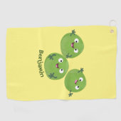 ブおもしろいリュッセル野菜の漫画 ゴルフタオル (横)