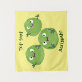 ブおもしろいリュッセル野菜の漫画 タペストリー (正面)