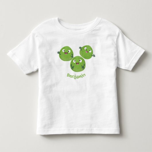 ブおもしろいリュッセル野菜の漫画 トドラーTシャツ (正面)