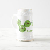 ブおもしろいリュッセル野菜の漫画 ビールジョッキ (正面左)