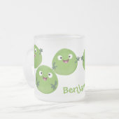 ブおもしろいリュッセル野菜の漫画 フロストグラスマグカップ (正面左)