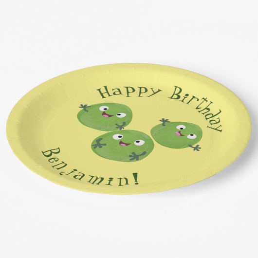 ブおもしろいリュッセル野菜の漫画 ペーパープレート (アングル)