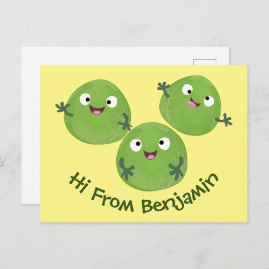 ブおもしろいリュッセル野菜の漫画 ポストカード (正面/裏面)