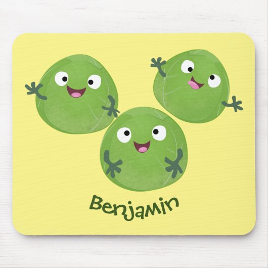 ブおもしろいリュッセル野菜の漫画 マウスパッド (正面)