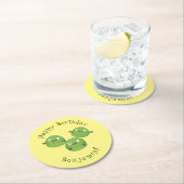 ブおもしろいリュッセル野菜の漫画 ラウンドペーパーコースター (インサイチュ)