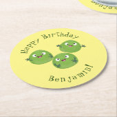 ブおもしろいリュッセル野菜の漫画 ラウンドペーパーコースター (アングル)