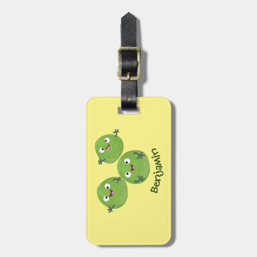 ブおもしろいリュッセル野菜の漫画 ラゲッジタグ (正面縦)