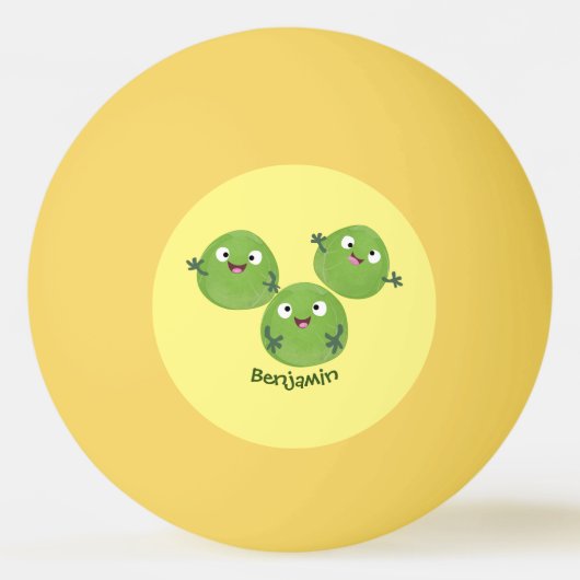 ブおもしろいリュッセル野菜の漫画 卓球ボール (正面)