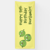 ブおもしろいリュッセル野菜の漫画 横断幕 (縦)