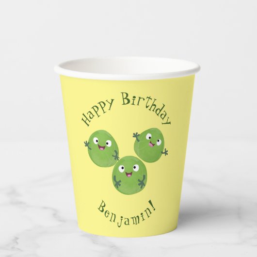 ブおもしろいリュッセル野菜の漫画 紙コップ (正面)