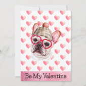 ブおもしろいルフランスのドッグのバレンタインデー シーズンカード (正面)
