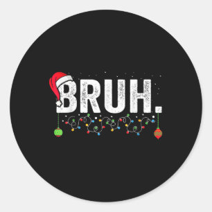 ブおもしろいルーメリークリスマスパジャマファミリーメンズミーム ラウンドシール