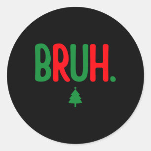 ブおもしろいルーメリークリスマスパジャマファミリーメンズミーム ラウンドシール