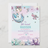 ブお洒落ロンデマーメイドザシー誕生日 招待状 (正面)