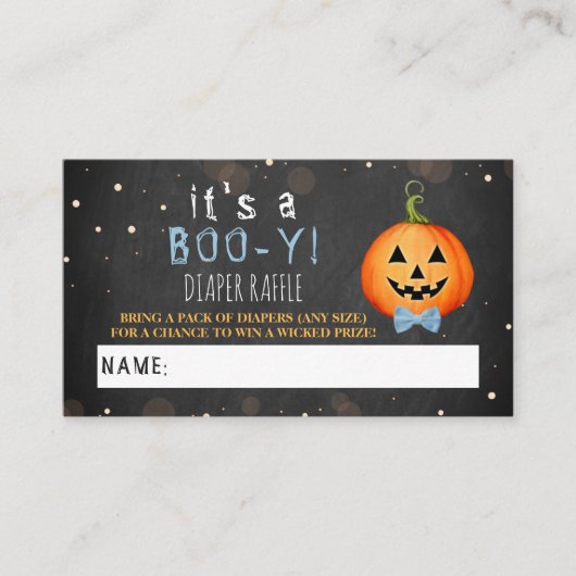ブイだ!リトルカボチャハロウィーンベビーシャワー エンクロージャーカード (正面)