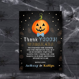 ブイだ！リトルカボチャハロウィーンベビーシャワー サンキューカード