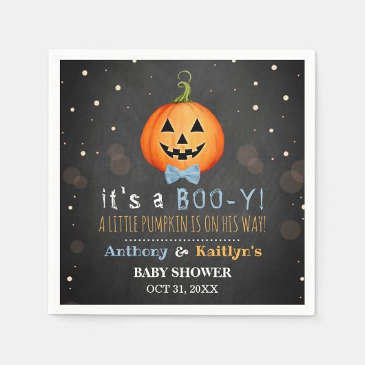 ブイだ!リトルカボチャハロウィーンベビーシャワー スタンダードカクテルナプキン (正面)