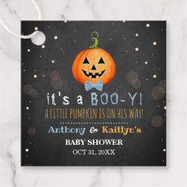 ブイだ!リトルカボチャハロウィーンベビーシャワー フェイバータグ