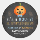 ブイだ!リトルカボチャハロウィーンベビーシャワー ラウンドシール (正面)